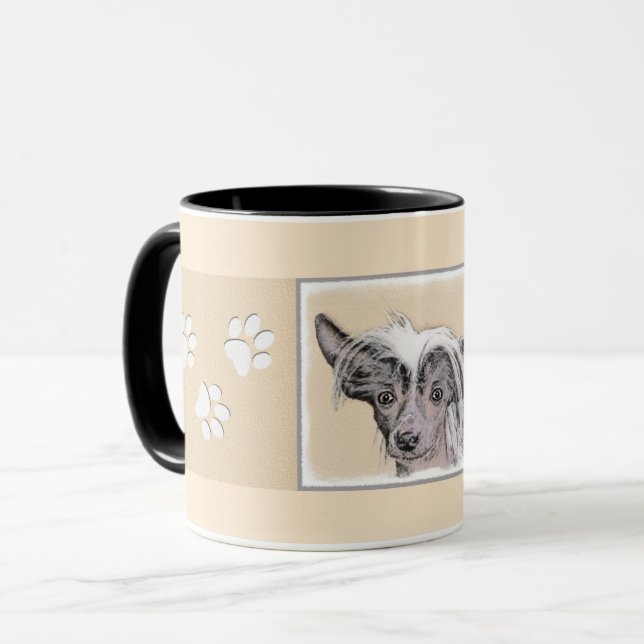 Chinese Crested Hairless Painting Original Dog Art Mug (Front Left)