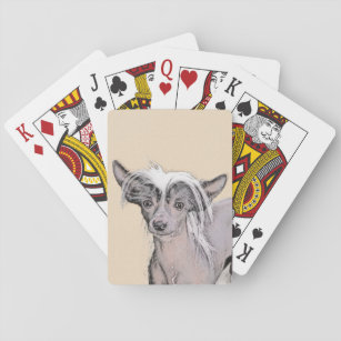 Chinese Crested Hairless Painting Original Dog Art Playing Cards