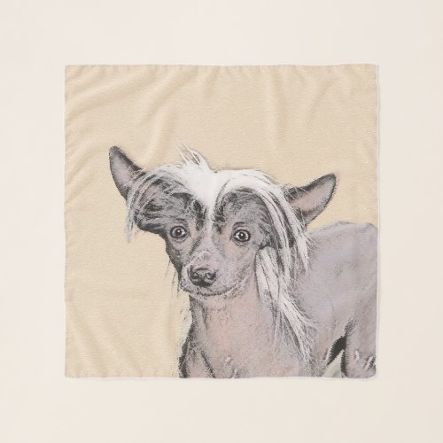Chinese Crested Hairless Painting Original Dog Art Scarf