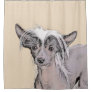 Chinese Crested Hairless Painting Original Dog Art Shower Curtain