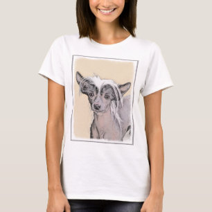Chinese Crested Hairless Painting Original Dog Art T-Shirt