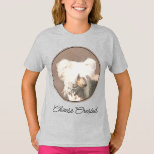 Chinese Crested Hairless Painting Original Dog Art T-Shirt