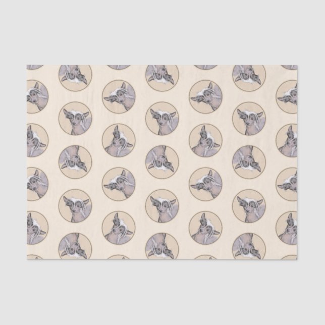 Chinese Crested Hairless Painting Original Dog Art Tissue Paper (Front)