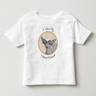Chinese Crested Hairless Painting Original Dog Art Toddler T-shirt