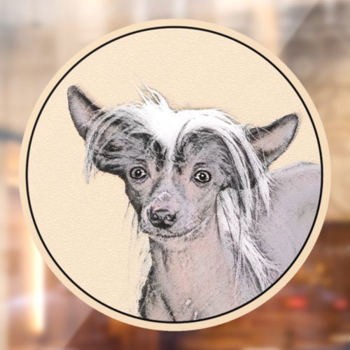 Chinese Crested Hairless Painting Original Dog Art Window Cling