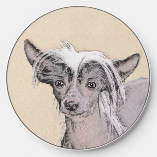 Chinese Crested Hairless Painting Original Dog Art Wireless Charger