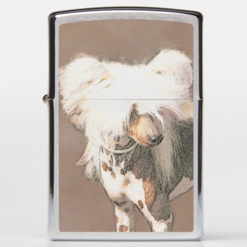 Chinese Crested Hairless Painting Original Dog Art Zippo Lighter