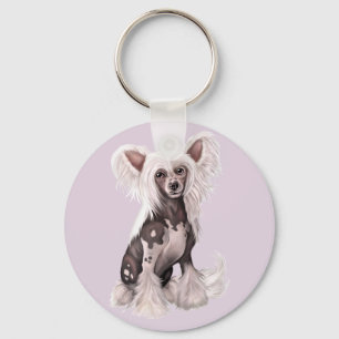 Chinese Crested Hairless Sit Keychain