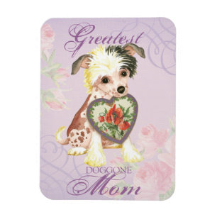 Chinese Crested Heart Mom Magnet