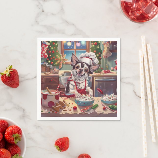Chinese Crested Holiday Baking: Festive Christmas Napkins (Insitu)