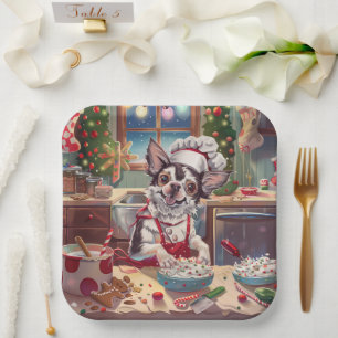 Chinese Crested Holiday Baking: Festive Christmas Paper Plates