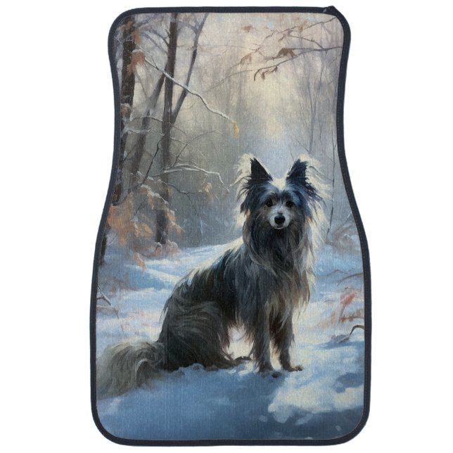 Chinese Crested Let It Snow Christmas Car Floor Mat (Front)