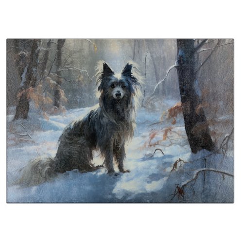 Chinese Crested Let It Snow Christmas Cutting Board