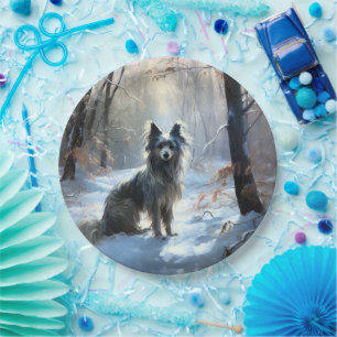Chinese Crested Let It Snow Christmas Paper Plates