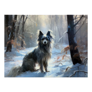 Chinese Crested Let It Snow Christmas Poster