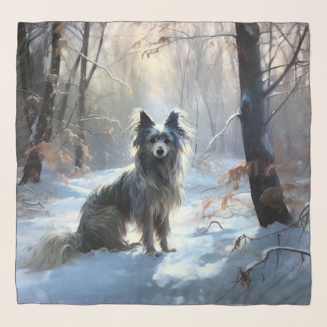 Chinese Crested Let It Snow Christmas Scarf (Front)