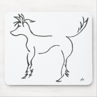chinese crested line drawing mousepad
