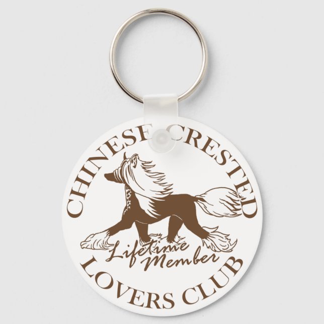 Chinese Crested Lovers Club Keychain (Front)