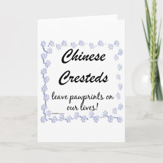 Chinese Crested Pawprints Holiday Card