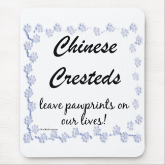 Chinese Crested Pawprints Mouse Pad