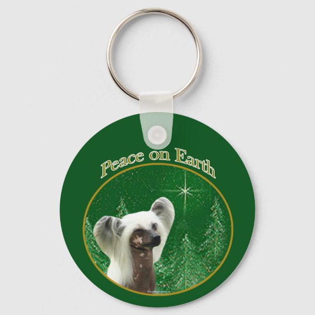 Chinese Crested Peace Keychain (Front)