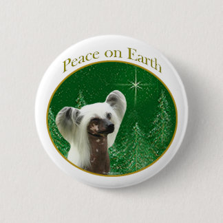 Chinese Crested Peace Pinback Button