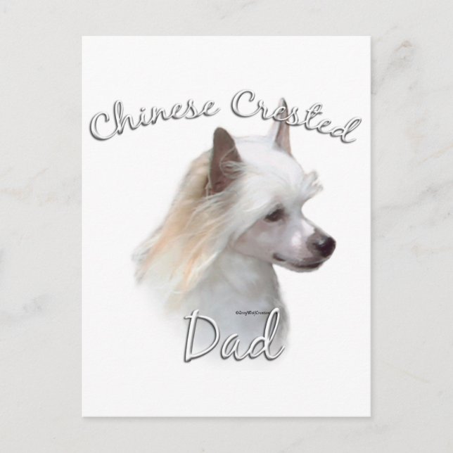Chinese Crested (powder) Dad 2 Postcard (Front)