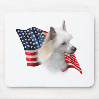 Chinese Crested (powder) Flag Mouse Pad