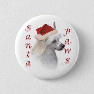 Chinese Crested (powder) Santa Paws Pinback Button