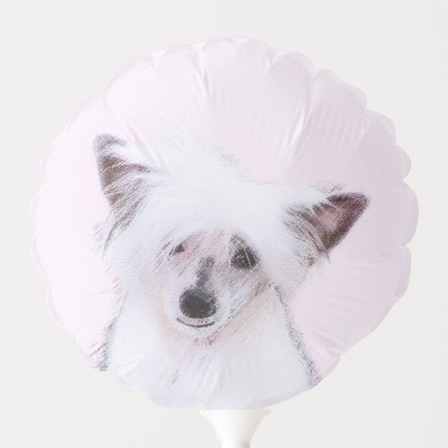 Chinese Crested Powderpuff Painting - Dog Art Balloon (Front)