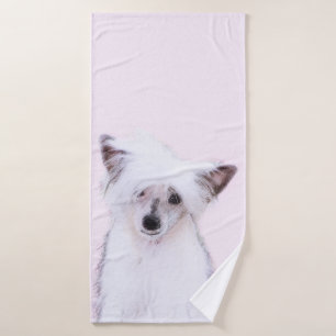 Chinese Crested Powderpuff Painting - Dog Art Bath Towel Set
