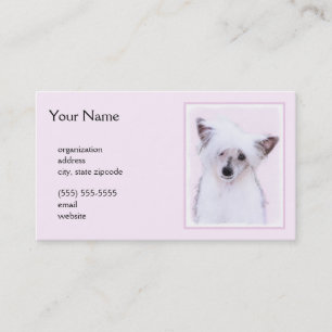 Chinese Crested Powderpuff Painting - Dog Art Business Card