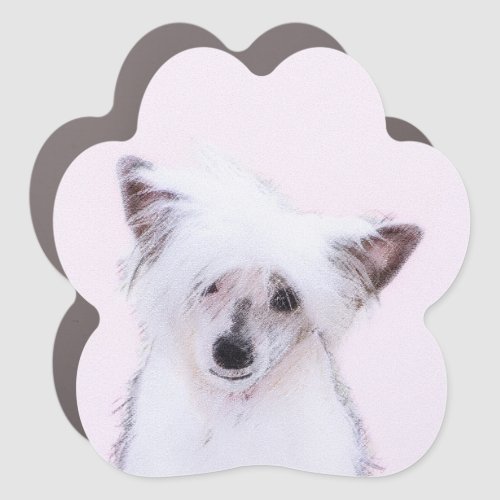 Chinese Crested Powderpuff Painting _ Dog Art Car Magnet