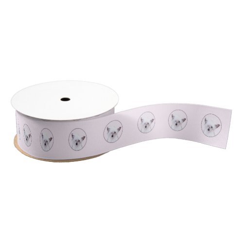 Chinese Crested Powderpuff Painting _ Dog Art Grosgrain Ribbon