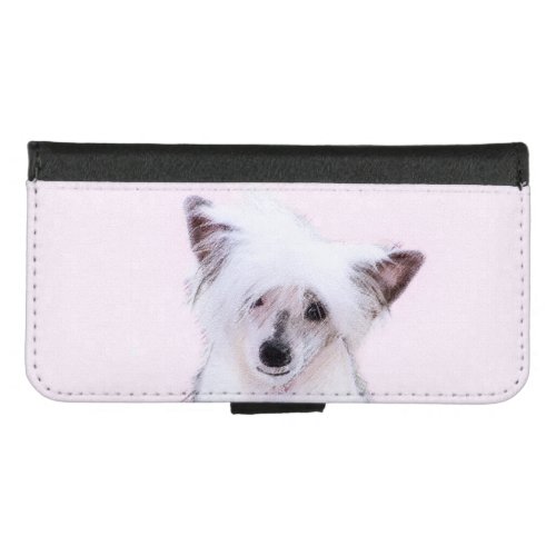 Chinese Crested Powderpuff Painting _ Dog Art iPhone 87 Wallet Case