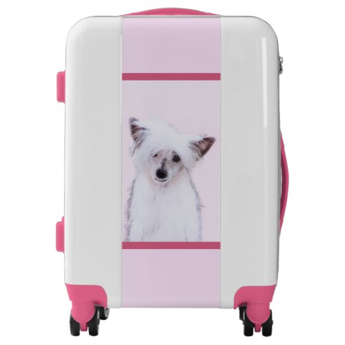 Chinese Crested Powderpuff Painting _ Dog Art Luggage