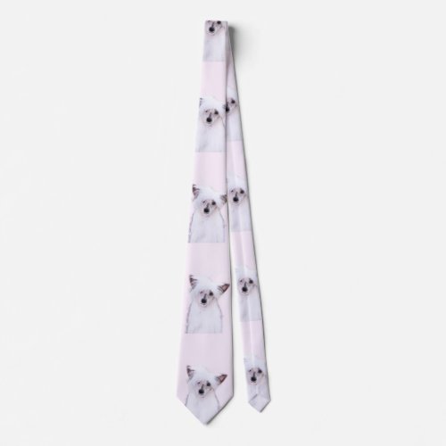 Chinese Crested Powderpuff Painting _ Dog Art Neck Tie