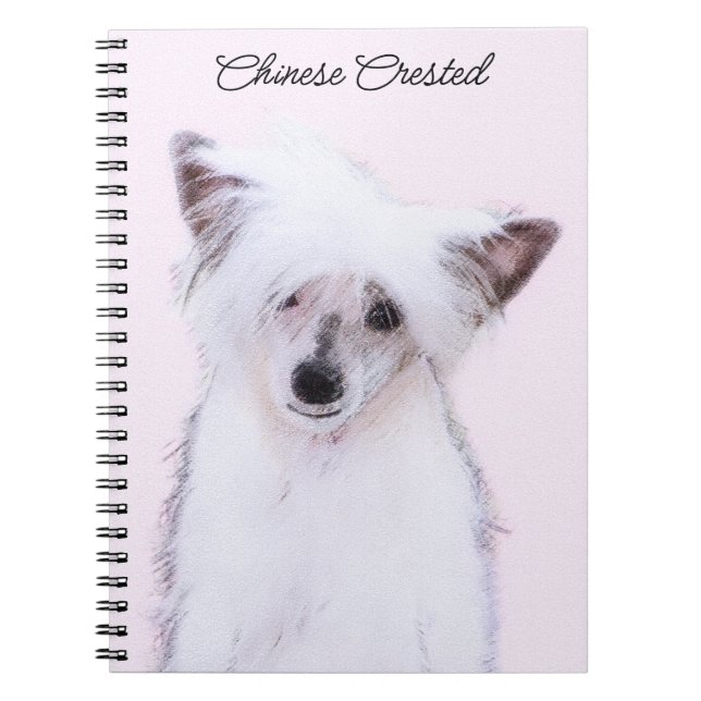 Chinese Crested Powderpuff Painting - Dog Art Notebook (Front)