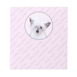 Chinese Crested Powderpuff Painting - Dog Art Notepad