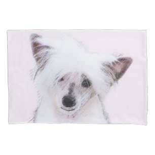 Chinese Crested Powderpuff Painting - Dog Art Pillow Case