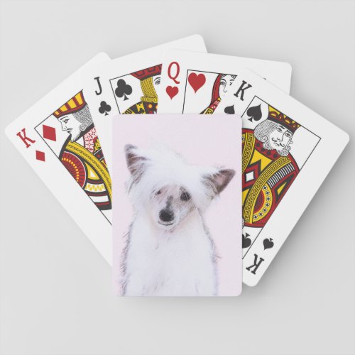 Chinese Crested Powderpuff Painting _ Dog Art Playing Cards