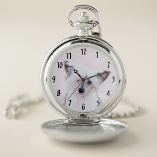Chinese Crested Powderpuff Painting - Dog Art Pocket Watch