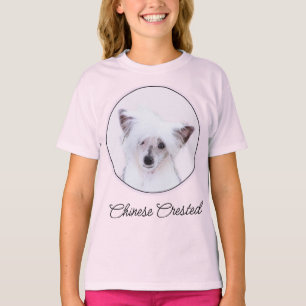 Chinese Crested Powderpuff Painting - Dog Art T-Sh T-Shirt