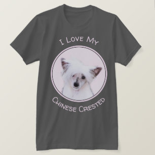 Chinese Crested Powderpuff Painting - Dog Art T-Shirt