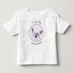 Chinese Crested Powderpuff Painting - Dog Art Toddler T-shirt