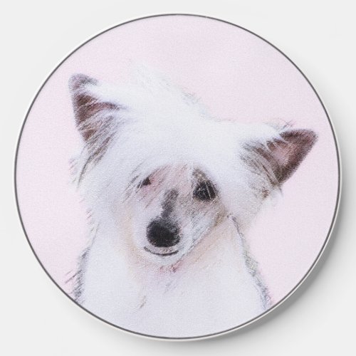 Chinese Crested Powderpuff Painting _ Dog Art Wireless Charger