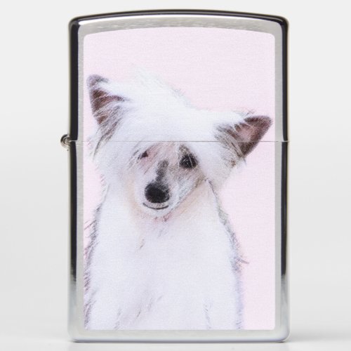 Chinese Crested Powderpuff Painting _ Dog Art Zippo Lighter