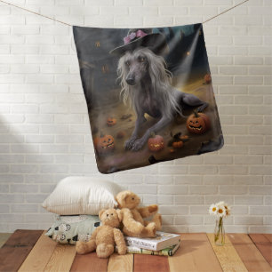 Chinese Crested Pumpkins Halloween Scary Baby Blanket