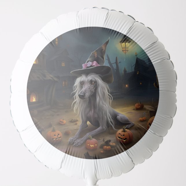 Chinese Crested Pumpkins Halloween Scary  Balloon (Front)