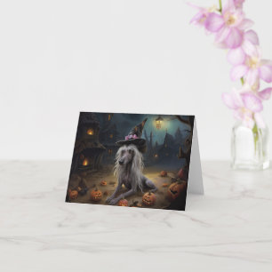 Chinese Crested Pumpkins Halloween Scary  Card